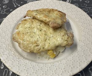 Sajtos sertéskaraj tepsiben